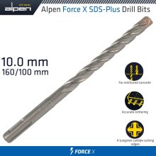 Alpen Force X 10.0 X160/100 Sds-Plus Drill Bit X4 Cutting Edges - Bulk Alpen Force X 10.0 X160/100 Sds-Plus Drill Bit X4 Cutting Edges - Bulk