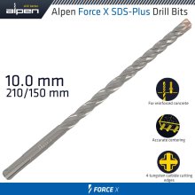 Alpen Force X 10.0 X 210/150 Sds-Plus Drill Bit X4 Cutting Edges - Bulk Alpen Force X 10.0 X 210/150 Sds-Plus Drill Bit X4 Cutting Edges - Bulk