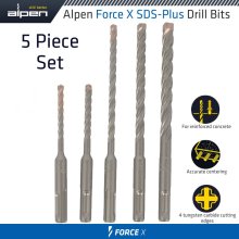 Alpen Force X Cassette Sds-Plus Set Mb5 5 Pcs. 5.0/ 6.0 Mm X 110 And 6.0/ 8. Alpen Force X Cassette Sds-Plus Set Mb5 5 Pcs. 5.0/ 6.0 Mm X 110 And 6.0/ 8.