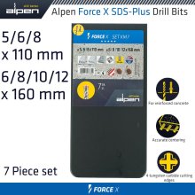 Alpen Force X Sds-Plus Set Km7 7 Pcs. 5.0/ 6.0/ 8.0 Mm X 110 And 6.0/ 8.0/ 1 Alpen Force X Sds-Plus Set Km7 7 Pcs. 5.0/ 6.0/ 8.0 Mm X 110 And 6.0/ 8.0/ 1