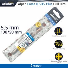 Alpen Force X 5.5 X 110/050 Sds-Plus Drill Bit X4 Cutting Edges Alpen Force X 5.5 X 110/050 Sds-Plus Drill Bit X4 Cutting Edges