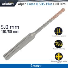 Alpen Force X 5.0 X 110/050 Sds-Plus Drill Bit X4 Cutting Edges Alpen Force X 5.0 X 110/050 Sds-Plus Drill Bit X4 Cutting Edges