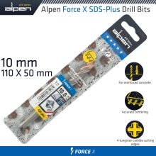Alpen Force X 10.0 X110/050 Sds-Plus Drill Bit X4 Cutting Edges Alpen Force X 10.0 X110/050 Sds-Plus Drill Bit X4 Cutting Edges