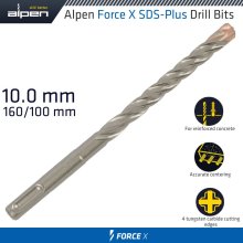 Alpen Force X 10.0 X 160/100 Sds-Plus Drill Bit X4 Cutting Edges Alpen Force X 10.0 X 160/100 Sds-Plus Drill Bit X4 Cutting Edges