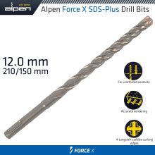 Alpen Force X 12.0 X 210/150 Sds-Plus Drill Bit X4 Cutting Edges Alpen Force X 12.0 X 210/150 Sds-Plus Drill Bit X4 Cutting Edges