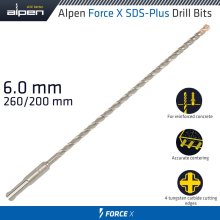 Alpen Force X 6.0 X 260/200 Sds-Plus Drill Bit X4 Cutting Edges Alpen Force X 6.0 X 260/200 Sds-Plus Drill Bit X4 Cutting Edges