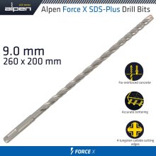 Alpen Force X 9.0 X 260/200 Sds-Plus Drill Bit X4 Cutting Edges Alpen Force X 9.0 X 260/200 Sds-Plus Drill Bit X4 Cutting Edges