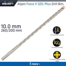 Alpen Force X 10.0 X 260/200 Sds-Plus Drill Bit X4 Cutting Edges Alpen Force X 10.0 X 260/200 Sds-Plus Drill Bit X4 Cutting Edges