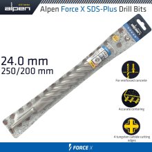 Alpen Force X 24.0 X 250/200 Sds-Plus Drill Bit X4 Cutting Edges Alpen Force X 24.0 X 250/200 Sds-Plus Drill Bit X4 Cutting Edges