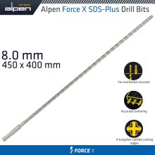 Alpen Force X 8.0 X 450/400 Sds-Plus Drill Bit X4 Cutting Edges Alpen Force X 8.0 X 450/400 Sds-Plus Drill Bit X4 Cutting Edges