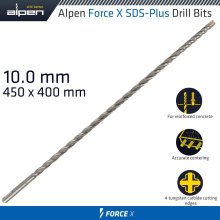 Alpen Force X 10.0 X 450/400 Sds-Plus Drill Bit X4 Cutting Edges Alpen Force X 10.0 X 450/400 Sds-Plus Drill Bit X4 Cutting Edges