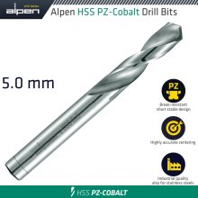 Alpen Cobalt Drill Short Bulk 5.00Mm Alpen Cobalt Drill Short Bulk 5.00Mm