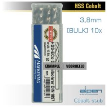 Alpen Cobalt Drill Bit Short Bulk 3.8mm