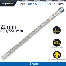 Alpen Force X 22.0 X 600/550 Sds-Plus Drill Bit X4 Cutting Edges Alpen Force X 22.0 X 600/550 Sds-Plus Drill Bit X4 Cutting Edges