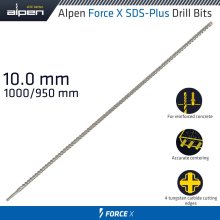 Alpen Force X 10.0 X 1000/950 Sds-Plus Drill Bit X4 Cutting Edges Alpen Force X 10.0 X 1000/950 Sds-Plus Drill Bit X4 Cutting Edges
