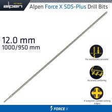 Alpen Force X 12.0 X 1000/950 Sds-Plus Drill Bit X4 Cutting Edges Alpen Force X 12.0 X 1000/950 Sds-Plus Drill Bit X4 Cutting Edges