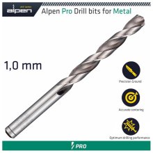 Alpen Pro 1.0mm HSS Drill Din 338 Rn 135 Alpen Pro 1.0mm HSS Drill Din 338 Rn 135