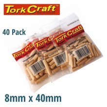 Tork Craft Dowels 8 X 40mm 40 Per Bag Tork Craft Dowels 8 X 40mm 40 Per Bag