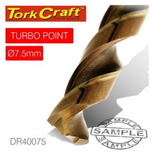 Tork Craft Drill Bit HSS Turbo Point 7.5mm 1/Card Tork Craft Drill Bit HSS Turbo Point 7.5mm 1/Card