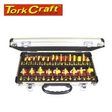 Tork Craft Router Bit Set 24pc Aluminium Case 1/4 Shank Tork Craft Router Bit Set 24pc Aluminium Case 1/4 Shank