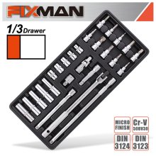 Fixman 26-Pc 3/8" Dr.Sockets & Accessories Fixman 26-Pc 3/8" Dr.Sockets & Accessories