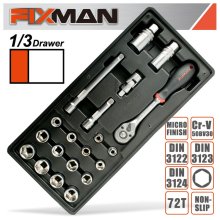 Fixman 20-Pc 3/8" Dr.Sockets & Accessories Fixman 20-Pc 3/8" Dr.Sockets & Accessories