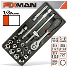 Fixman 19-Pc 1/2" Dr.Sockets & Accessories Fixman 19-Pc 1/2" Dr.Sockets & Accessories