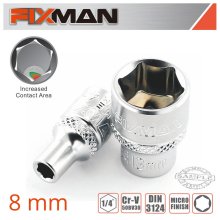 FIXMAN 1/4" DRIVE HEX SOCKET 8MM FIXMAN 1/4" DRIVE HEX SOCKET 8MM