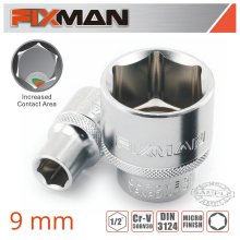 Fixman 1/2" Drive Hex Socket 9mm X 21,8mm Fixman 1/2" Drive Hex Socket 9mm X 21,8mm