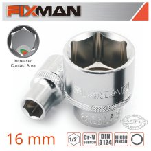 Fixman 1/2" Drive Hex Socket 16mm X 21,8mm Fixman 1/2" Drive Hex Socket 16mm X 21,8mm