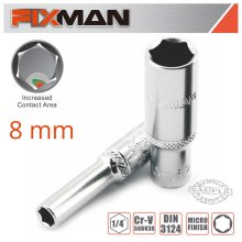 FIXMAN 1/4" DR DEEP SOCKET 8MM FIXMAN 1/4" DR DEEP SOCKET 8MM