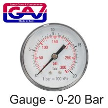 Pressure Gauge 0-20bar1/4rear 63mm D6314r20 Packaged