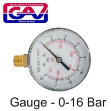 Pressure Gauge 0-16bar 1/4lower63mm Packaged