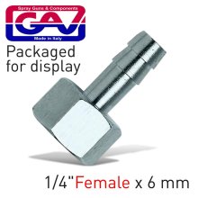 Gav Hose Adaptor 1/4f X 6mm Packaged Gav Hose Adaptor 1/4f X 6mm Packaged