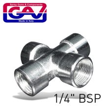 Gav 4 Way Connector 1/4" Ffff Gav 4 Way Connector 1/4" Ffff
