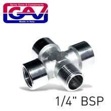 Gav 4-Way Connector 1/4"3f/1m(Gio1068) Gav 4-Way Connector 1/4"3f/1m(Gio1068)