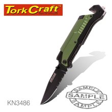 Tork Craft Knife Survival Green With Led Light & Fire Starter In Double Blister Tork Craft Knife Survival Green With Led Light & Fire Starter In Double Blister