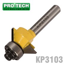 Pro-Tech Bevel Trim 1/2" X 1/4" Bottom Bearing 45? 1/4" Shank Pro-Tech Bevel Trim 1/2" X 1/4" Bottom Bearing 45? 1/4" Shank