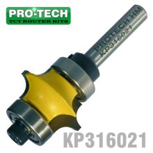 Pro-Tech Full Bead Double Bearing 1" X 1/2" Radius 3/16" 1/4" Shank Pro-Tech Full Bead Double Bearing 1" X 1/2" Radius 3/16" 1/4" Shank