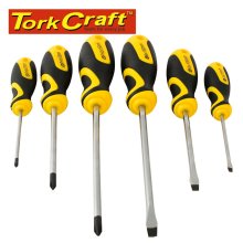 Tork Craft Screw Driver Set 6 Pce With Wall Mountable Rack Ph Sl Tork Craft Screw Driver Set 6 Pce With Wall Mountable Rack Ph Sl