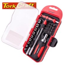 Tork Craft Ratcheting Screwdriver & T-Handle Tool Set 29 Piece Tork Craft Ratcheting Screwdriver & T-Handle Tool Set 29 Piece