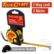 Tork Craft Measuring Tape Multi Lock 3m X 16mm Rubber Casing Matt Finish Tork Craft Measuring Tape Multi Lock 3m X 16mm Rubber Casing Matt Finish