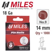 Miles Galvinised Headless Pin 18g 14mm X 1000pcs Miles No8 Miles Galvinised Headless Pin 18g 14mm X 1000pcs Miles No8