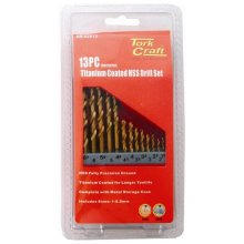 Tork Craft Drill Bit Set 13pce Tin. Coated Metal Case Tork Craft Drill Bit Set 13pce Tin. Coated Metal Case