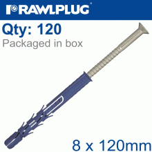 RAWLPLUG Nyl Frame Fixing Zf + Csk Screw 8.0Mmx120Mm X100 -Box RAWLPLUG Nyl Frame Fixing Zf + Csk Screw 8.0Mmx120Mm X100 -Box