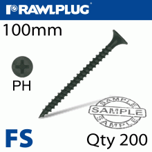 RAWLPLUG Drywall Screw Fine Thread 4.8Mmx100Mm X200-Box RAWLPLUG Drywall Screw Fine Thread 4.8Mmx100Mm X200-Box