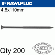 RAWLPLUG Drywall Screw Fine Thread 4.8Mmx110Mm X200-Box RAWLPLUG Drywall Screw Fine Thread 4.8Mmx110Mm X200-Box