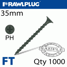 RAWLPLUG Drywall Screw Coarse Thread 35Mm For Timber Box Of 1000 RAWLPLUG Drywall Screw Coarse Thread 35Mm For Timber Box Of 1000