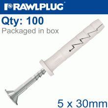 RAWLPLUG Nyl Hammer-In Fixing 5X30Mm Cyl Head X100-Box RAWLPLUG Nyl Hammer-In Fixing 5X30Mm Cyl Head X100-Box