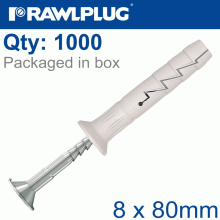 RAWLPLUG Nyl Hammer-In Fixing 8X80Mm+ Csk Head X1000 Per Box RAWLPLUG Nyl Hammer-In Fixing 8X80Mm+ Csk Head X1000 Per Box